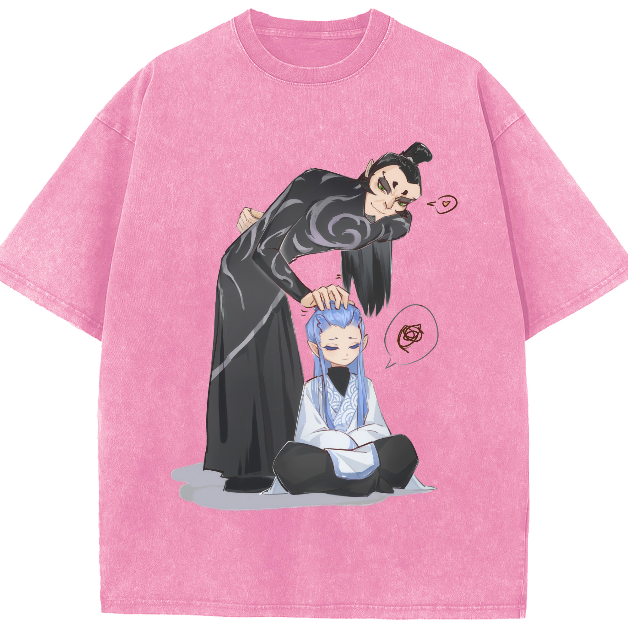 （画像用） Ne Zha 2 ナタ 魔童の大暴れ 綿100% ヴィンテージ風 半袖Tシャツ（フロントプリント）